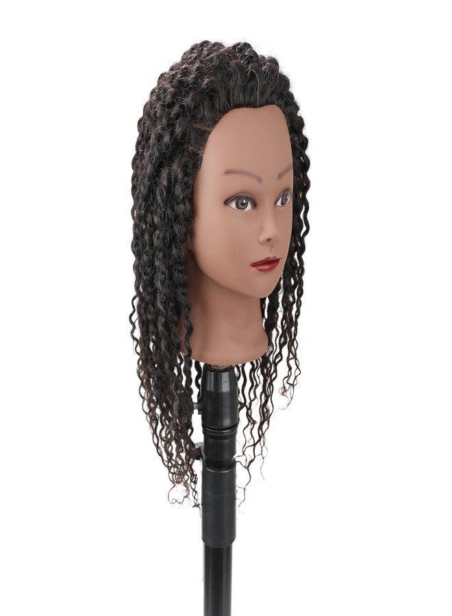 Stancia Black Mannequin Head 100% Human Hair, African American Hair Texture Styling Head, Hair Mannequin for Practice Cornrowing Braiding and Twisting (with Table Clamp) - Image 4